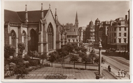 REAL PHOTOGRAPHIC POSTCARD - CITY CHURCHES AND NETHERGATE - DUNDEE - ANGUS - With Foreign Charge Mark 1955 - Angus