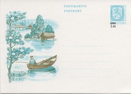 Finnland 1984 Ganzsache P 148 "Angler"  1,40/0,80 Postfrisch Postal Stationery Card Fischer" Overprint Unused - Postal Stationery