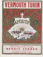 étiquette - VERMOUTH TURIN  - Benoit Serres - Valence D'Agen - 16cm -grand Format - Vino Rosso