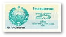 UZBEKISTAN - 25 SUM - 1992 ( 1993 ) - Pick 65 - UNC. - Serie ME - 2 Scans - Uzbekistan