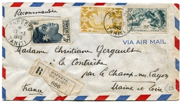TAHITI De PAPEETE Env. Recom. Du 17/03/1949 - Covers & Documents