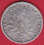 France 1 Franc Semeuse Argent 1898 - Other & Unclassified