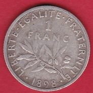 France 1 Franc Semeuse Argent 1898 - Altri & Non Classificati