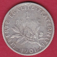 France 1 Franc Semeuse Argent 1901 - Autres & Non Classés