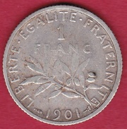 France 1 Franc Semeuse Argent 1901 - Other & Unclassified