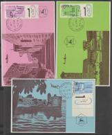 ISRAEL - 1960 (February 24) Air Post Maxicards (part I). Scott C18, C19, C25 - Cartes-maximum