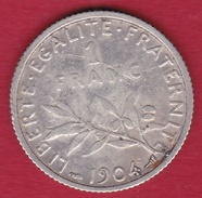 France 1 Franc Semeuse Argent 1904 - Other & Unclassified