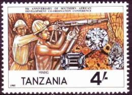 TANZANIE Mineraux, Mines, Mineurs (Yvert N° 260)  ** MNH, Neuf Sans Charniere - Minéraux