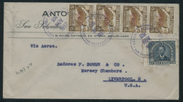 Lettre N°47 X 4ex + T.P. N°516 S/Lettre. CàD San Salvador 22 Nov 1937 Pour Liverpool (USA). T.B. - Autres & Non Classés