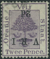 Oblitéré N°24 2d S/2p Surcharge Renversée. T.B. Cote S.G. £ 275 - Other & Unclassified