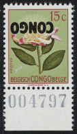 Neuf Sans Charnière N° 383, 15c Fleur, Sans La Surcharge 10c, Surcharge Congo Renversée, Non... - Otros & Sin Clasificación