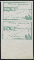 Neuf Sans Gomme N° 14, $ 0.10 Vert, Paire Verticale, Bdf, émis Sans Gomme, T.B. - Sonstige & Ohne Zuordnung