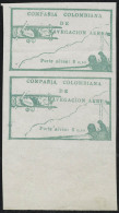 Neuf Sans Gomme N° 14, $ 0.10 Vert, Paire Verticale, Bdf, émis Sans Gomme, T.B. - Other & Unclassified
