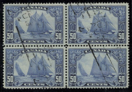 Oblitéré N° 138, 50c Bateaux Bluenose, Bloc De 4 Bien Centré, T.B. - Autres & Non Classés