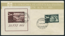 Lettre N° 4, Le Bloc De L'expo De Zagreb 1951 + PA N° 41 Sur Même Enveloppe Illustrée De... - Sonstige & Ohne Zuordnung