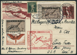 Lettre Vol Dornier-Erster Uberseeflug Amérika Europa, Entier Postal Illustré Avec Complément... - Other & Unclassified