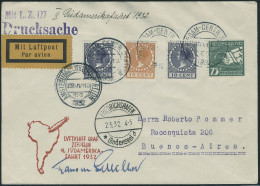 Lettre Zeppelin 4 SAF 1932. L. Avec Càd Amsterdam 23 IV 1932, Cachet Mit L.2.127, Càd De Transit... - Otros & Sin Clasificación