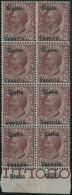 Neuf Sans Charnière N°22. 10c Rose. Bloc De 8, Surcharge Inversée GIULIA VENEZIA T.B. (Sassone... - Sonstige & Ohne Zuordnung