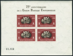 Neuf Sans Charnière N° 90A, UPU 1949, Bloc Dentelé +  ND, 1ex Infime Froissure, T.B. - Autres & Non Classés