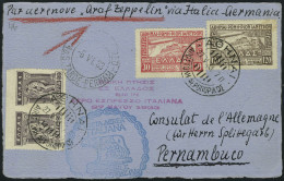 Lettre N° 5/6, Les 2 Valeurs, + Aff Complémentaire Sur Carte Zeppelin LZ 127 1933 + Grille... - Otros & Sin Clasificación