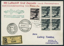 Lettre Zeppelin 3 SAF 1931, LR De Wien 14.X.31, Càd De Transit Friedrichshafen 17.10.31 Et Au Verso Buenos... - Otros & Sin Clasificación