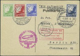 Lettre Zeppelin N° 43/46 Sur CP, Càd Frankfurt Flug Und Luftschiff 1.5.37 + Càd Koln 3.5.37,... - Other & Unclassified