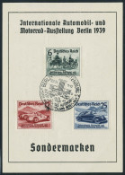 Lettre N° 627/29, La Série Salon De L'automobile Sur Feuillet Imprimé De L'expo, Càd 1er... - Andere & Zonder Classificatie