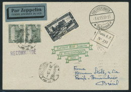 Lettre Zeppelin 2 SAF 1933, CP Recommandée De Tunis 29.V.33 Càd De Transit Friedrichshafen 3.6.33... - Other & Unclassified