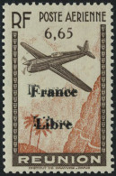 Neuf Sans Charnière 6f65 Surcharge France Libre Double, T.B.Maury 25a - Other & Unclassified