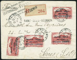 Lettre N° 1, 50c Roland Garros X 4ex Sur LR Sèvres, Arrivée Au Verso, T.B. Affranchissement Rare. - Other & Unclassified
