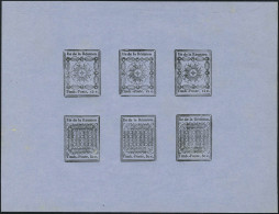 N° 1a Et 2b, 15c Et 30c Réimpression, Feuillet De 3 Paires T.B. Maury 650€ Le Feuillet - Otros & Sin Clasificación