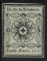 Neuf Sans Gomme N° 1, 15c Noir Sur Azuré T.B. Signé + Certificat Calves, Pièce Rare - Otros & Sin Clasificación