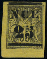 Neuf Avec Charnière N° 4, 25c Sur 35c Violet Noir Sur Jaune, Cdf,  T.B. Signé JF Brun - Other & Unclassified