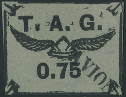 Oblitéré N° 4A. 75c Noir Sur Gris. T.B. Signé. - Sonstige & Ohne Zuordnung