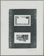 Type Hôtel Du Gouvernement De 1929. Epreuve D'artiste En Noir, En 2 Parties : Cadre + Fond. Sans La Valeur... - Otros & Sin Clasificación