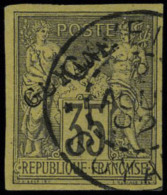 Oblitéré N° 12, 35c Violet Noir Sur Jaune, T.B. Rare Obl. Signé + Certificat Brun - Autres & Non Classés