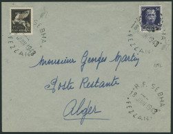 Lettre N°18. 0,50 Sur 50c Violet, Surcharge B, + PA N°1 S/Letre. CàD RF Sebha 18 Juin 1943 Fezzan,... - Other & Unclassified
