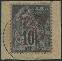 Fragment N° 11a, 5 S/10c Surcharge Renversée, Obl. S/fragment. T.B. - Other & Unclassified