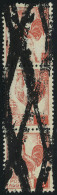 Neuf Sans Gomme N° 220, 2f Rouge Type Coq, Bande Verticale De 3ex Impression Défectueuse, Annulation Par... - Other & Unclassified