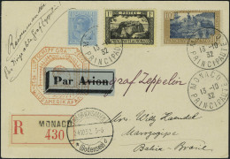 Lettre Zeppelin 9 SAF 1932, CP Recommandée Avec N° 60, 84 Et 103, Du 13.10.32. Càd De Transit... - Other & Unclassified