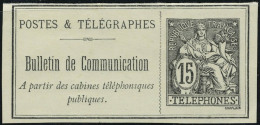 Neuf Sans Gomme N° 23a, 15c Noir Sans Fond De Sureté ND, T.B. - Autres & Non Classés