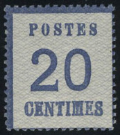 Neuf Sans Charnière N° 6, 20c Bleu, T.B. - Other & Unclassified