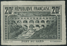 Neuf Avec Charnière N°262. 20f Pont Du Gard Non Dentelé En Noir. Léger Pli, Sinon T.B. RRR - Other & Unclassified