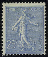 Neuf Avec Charnière N° 132d, 25c Bleu Semeuse Lignée, Impression Recto Verso, Cl, T.B. - Other & Unclassified