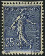 Neuf Avec Charnière N° 132b, 25c Semeuse Lignée, Bleu Noir, Cl, T.B. - Sonstige & Ohne Zuordnung