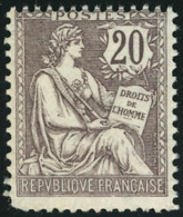 Neuf Sans Charnière N° 126, 20c Brun Lilas, 1 Angle Arrondi Sinon T.B. - Autres & Non Classés