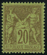 Neuf Avec Charnière N° 96, 20c Brique Sur Vert, Cl, Bon Centrage, T.B. - Sonstige & Ohne Zuordnung