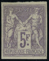 Neuf Avec Charnière N° 95c, 5f Violet, ND, Granet, T.B. Signé A Brun - Autres & Non Classés