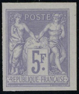 Neuf Sans Gomme N° 95b, 5f Violet Tirage Des Régents, Signés Brun - Other & Unclassified