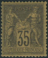 Neuf Avec Charnière N°93a. 35c Violet-noir Sur Orange. 2 Dents Courtes Sinon Bien Centré. T.B. - Sonstige & Ohne Zuordnung